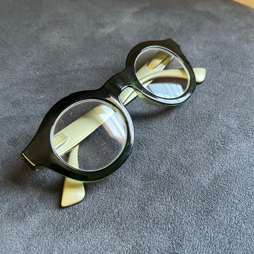RS Eyeshop brand readers black and brass tone +1.50